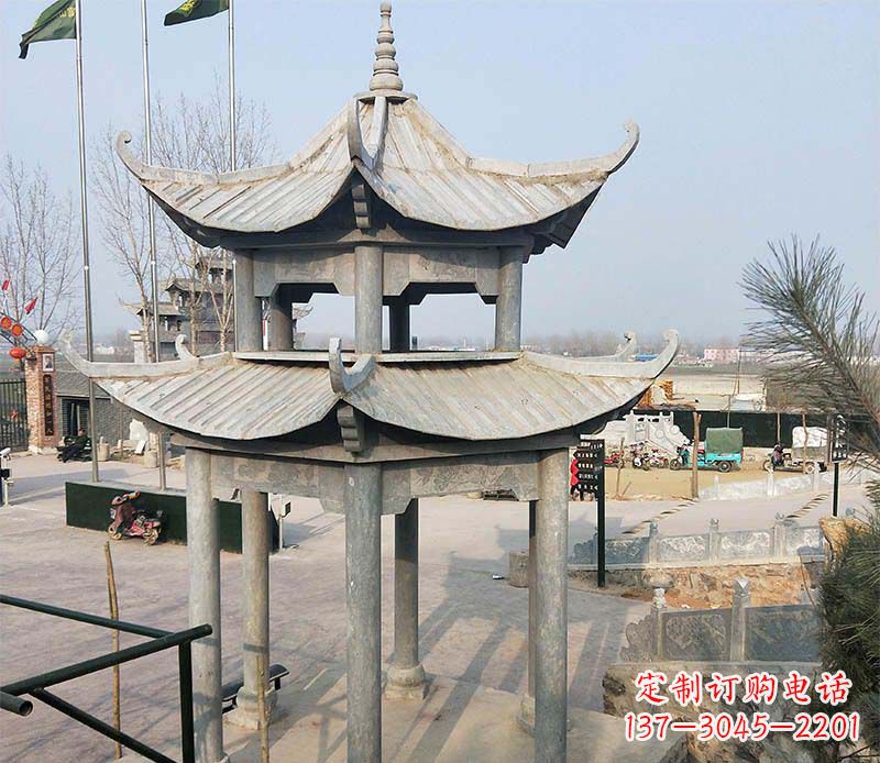武汉双层户外凉亭石雕