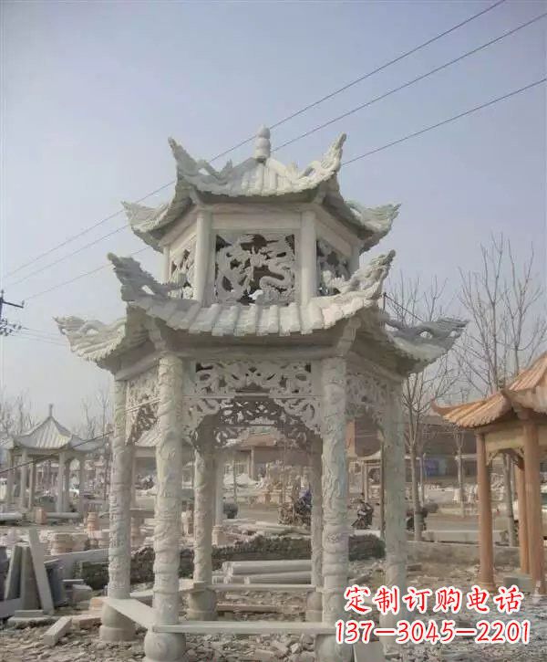 武汉双层凉亭石雕