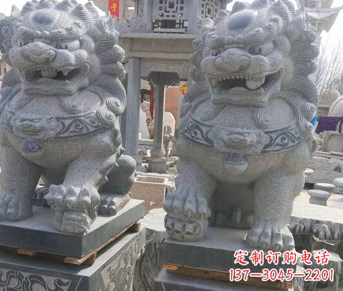 武汉寺庙景观仿古石狮子 (3)