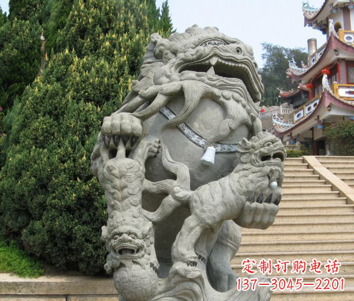 武汉寺庙景观狮子石雕
