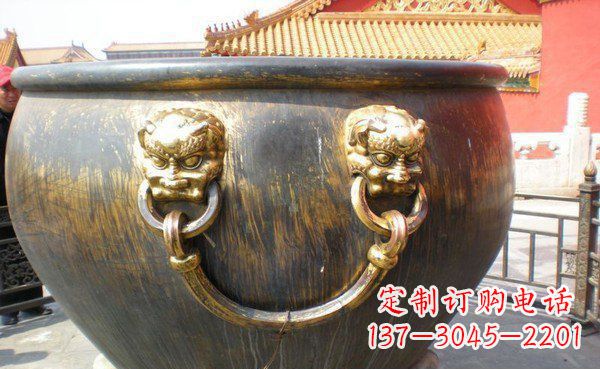 武汉寺庙水缸铜雕 (3)