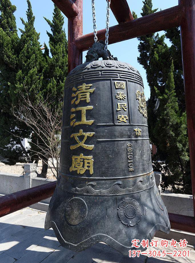 武汉寺庙铜钟雕塑 (5)