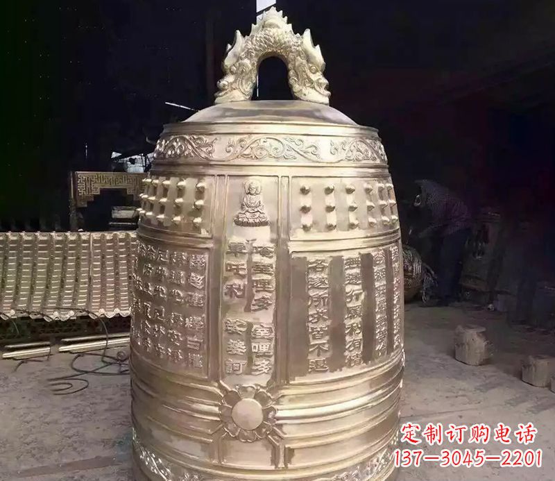 武汉寺庙铜钟雕塑 (3)