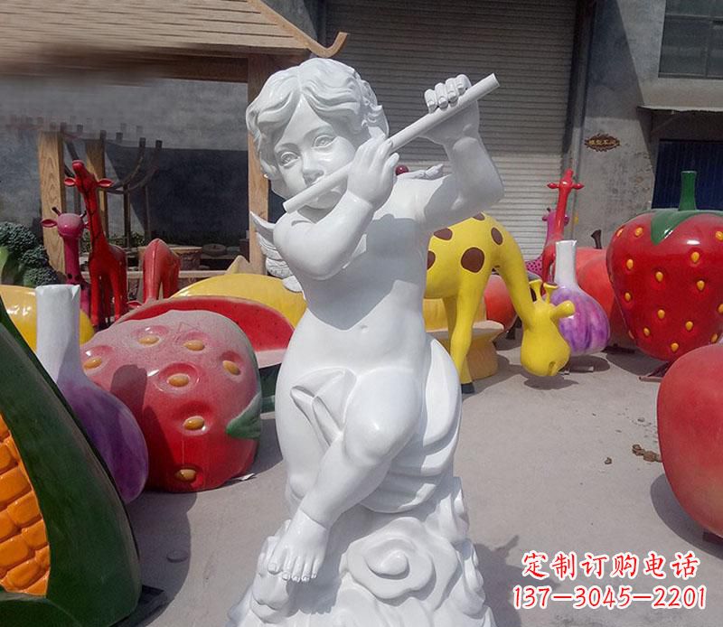 武汉天使吹笛人物石雕