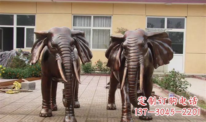 武汉铜雕大象公司门口动物雕塑