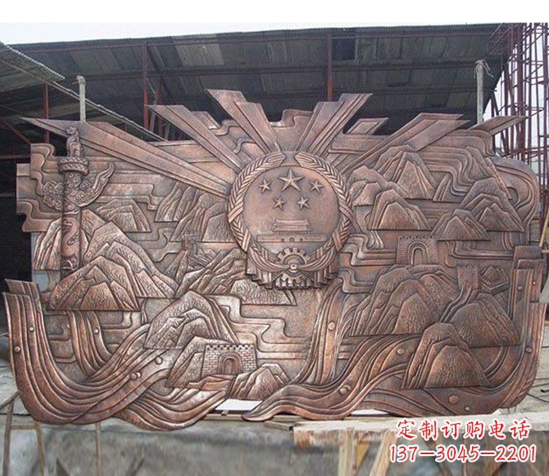 武汉铜雕广场军人壁画雕塑摆件