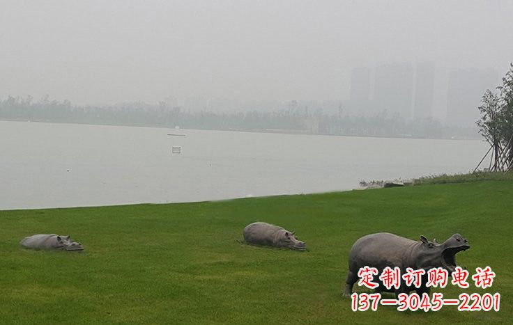 武汉铜雕河马公园动物雕塑