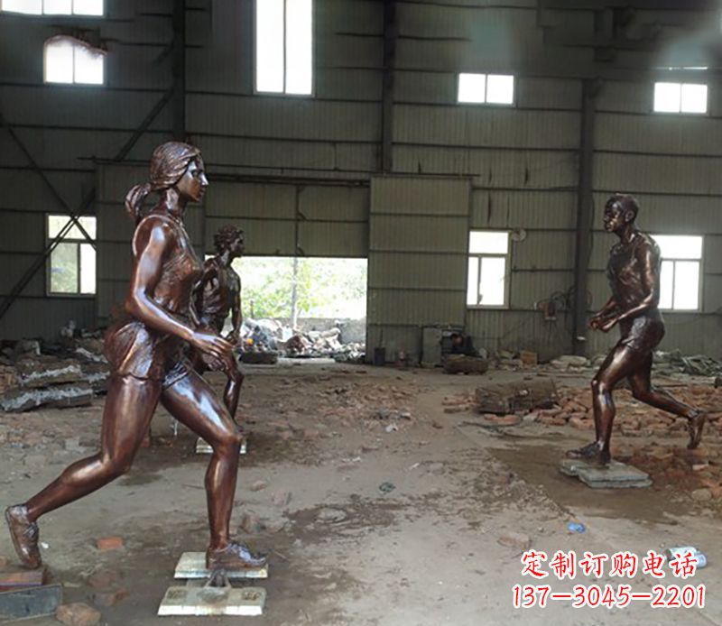 武汉铜雕跑步女生