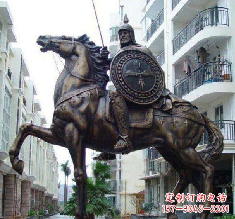 武汉铜雕西方骑马的人物
