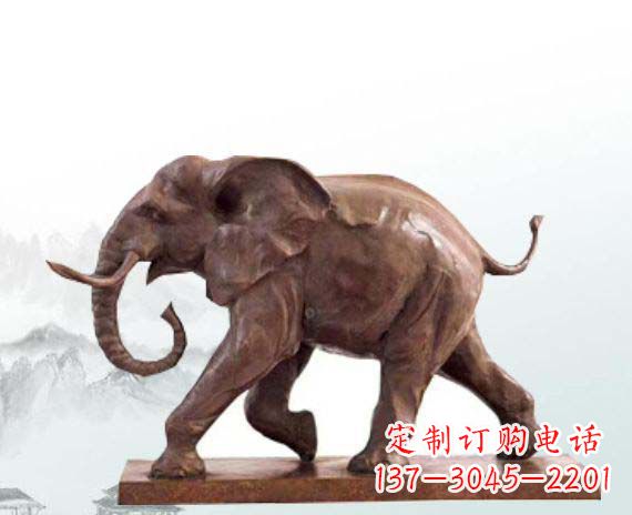 武汉晚霞红大象公园动物石雕