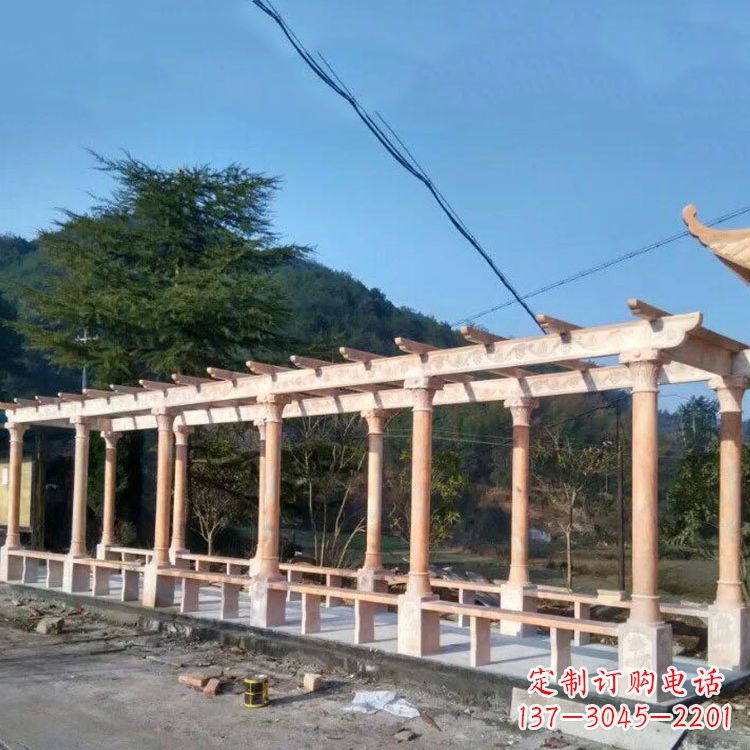武汉晚霞红花架长廊
