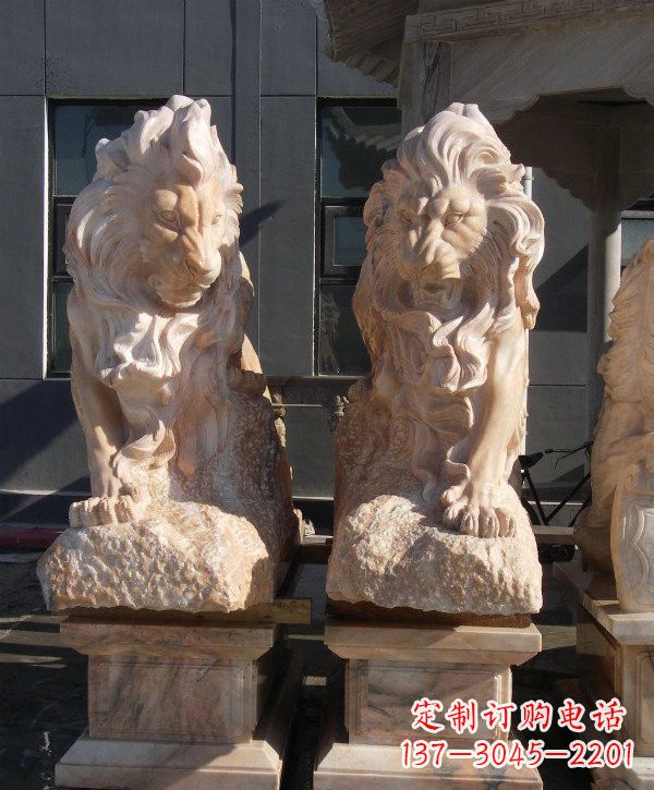 武汉晚霞红欧式狮子石雕
