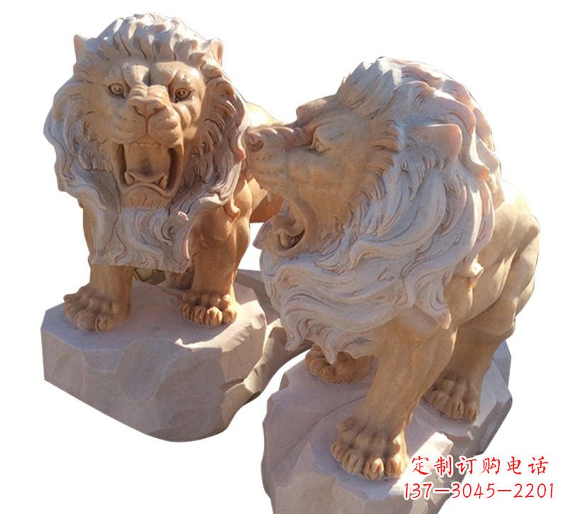 武汉晚霞红欧式西洋狮子雕塑