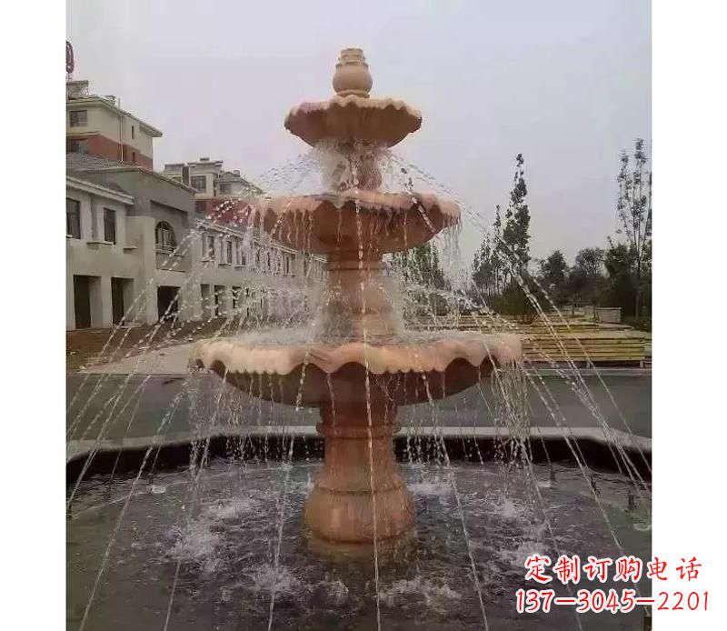 武汉晚霞红喷泉雕塑