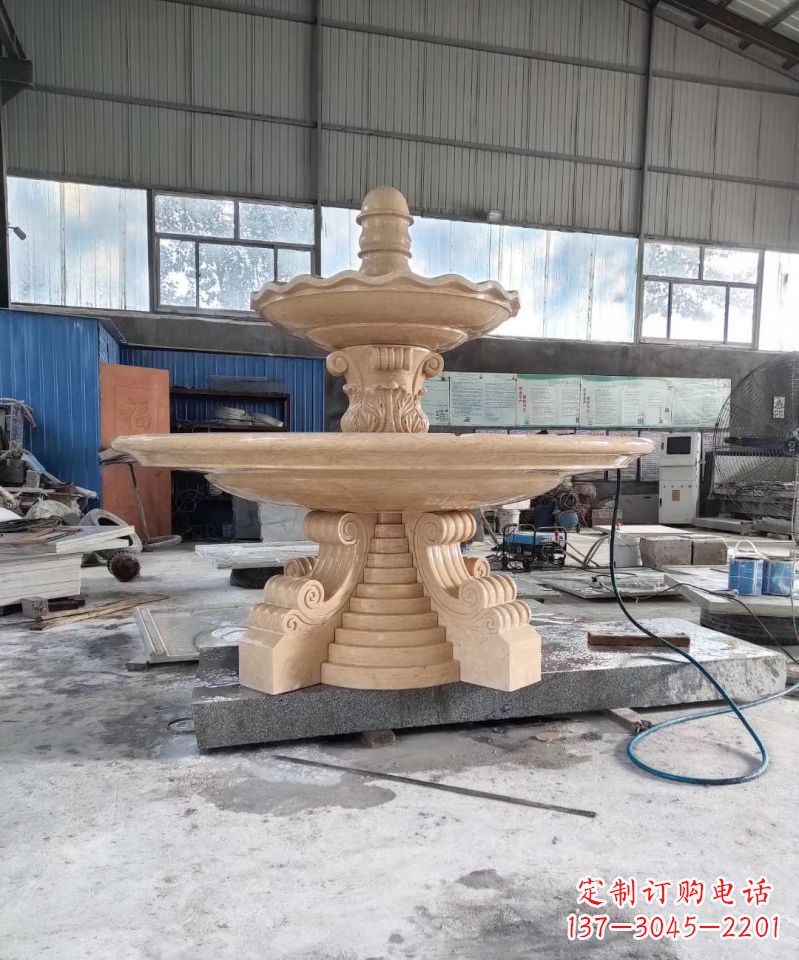 武汉晚霞红喷泉石雕广场景观雕塑
