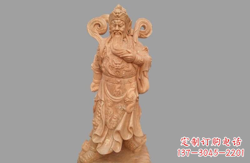 武汉晚霞红武财神关公雕像
