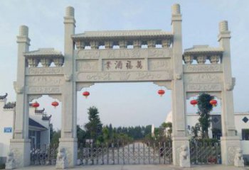 武汉独特艺术风格的农村三门牌坊石雕