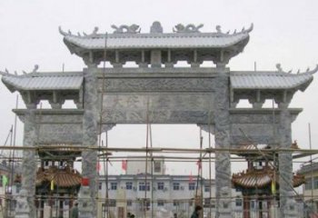 武汉专业定制农村三门牌坊石雕