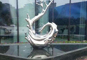 武汉炫耀雕塑——不锈钢火苗抽象雕塑
