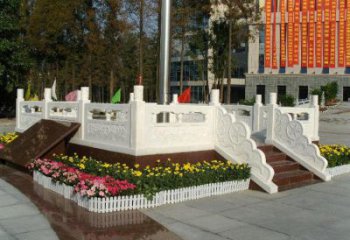 武汉高端定制玉石汉白玉石雕广场升旗台