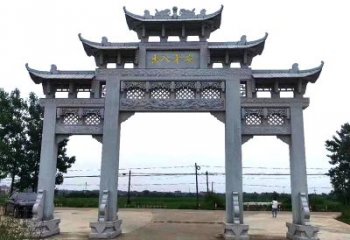 武汉青石仿古农村牌坊雕塑