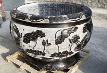 武汉欣赏古典韵味，青石仿古水缸雕塑尽显典雅