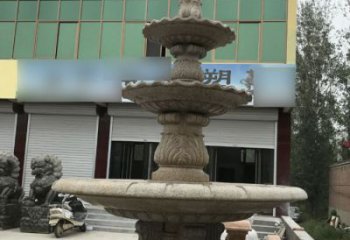 武汉三层砂岩喷泉欧式石雕，定制专属你的雕塑