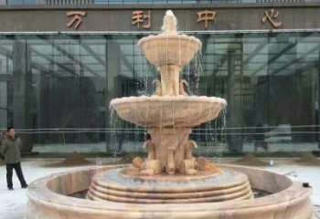 武汉晚霞红三层欧式喷泉石雕—来自中领雕塑的艺术匠心品质