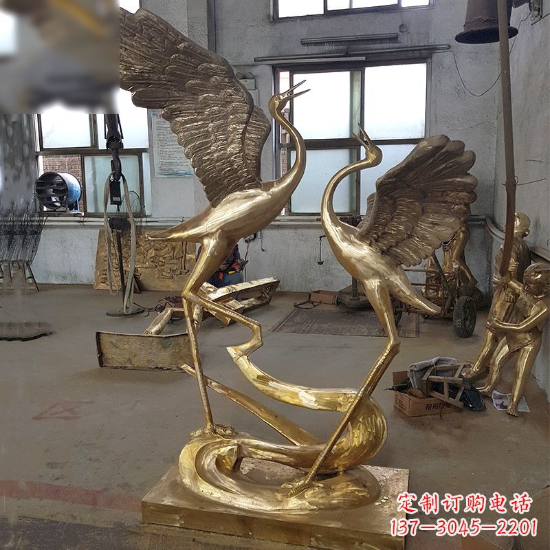 武汉仙鹤铜雕景观