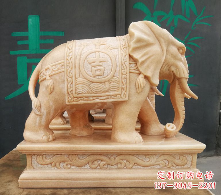 武汉现代石雕大象雕像