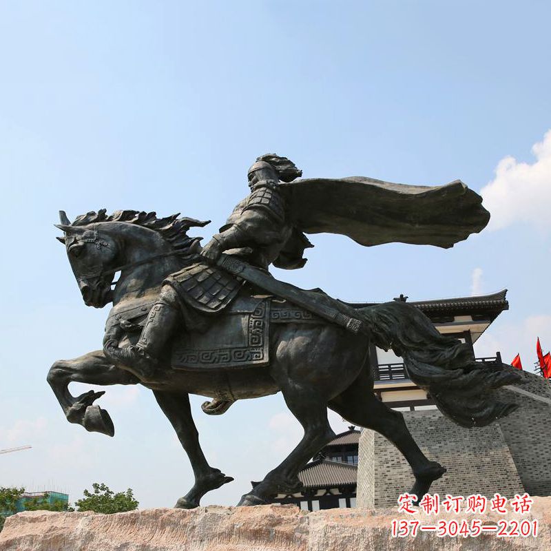 武汉项羽骑马铜雕景观雕塑-景区景点历史名人西楚霸王雕像