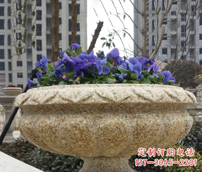 武汉小区景观大理石花盆石雕