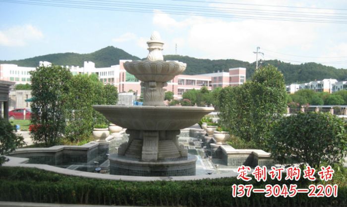 武汉小区景观大理石喷泉石雕 (2)