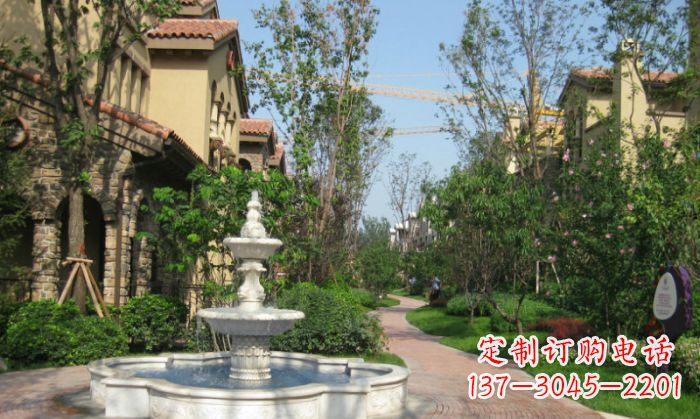 武汉小区景观大理石喷泉石雕 (5)