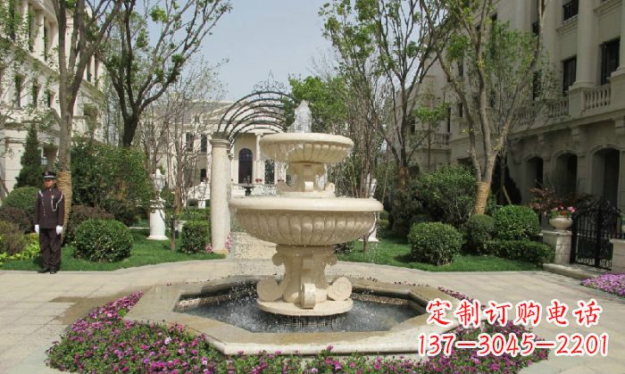 武汉小区景观大理石喷泉石雕 (7)