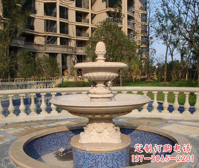 武汉小区景观多层喷泉石雕
