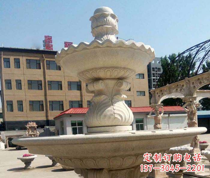 武汉小区景观砂岩大型喷泉石雕