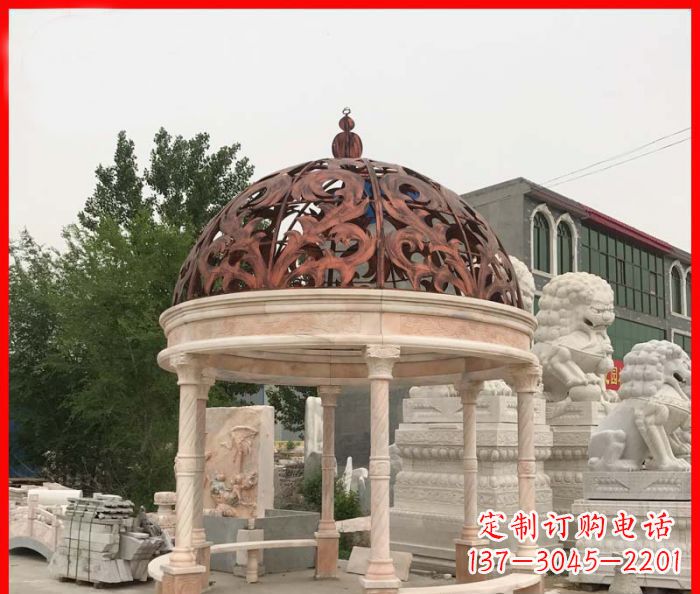 武汉小区欧式圆顶凉亭石雕_1