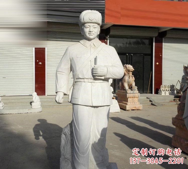 武汉校园大理石立式雷锋雕塑