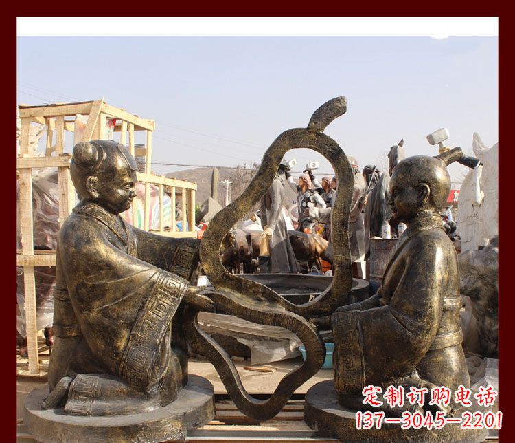 武汉校园孔融让梨铜雕