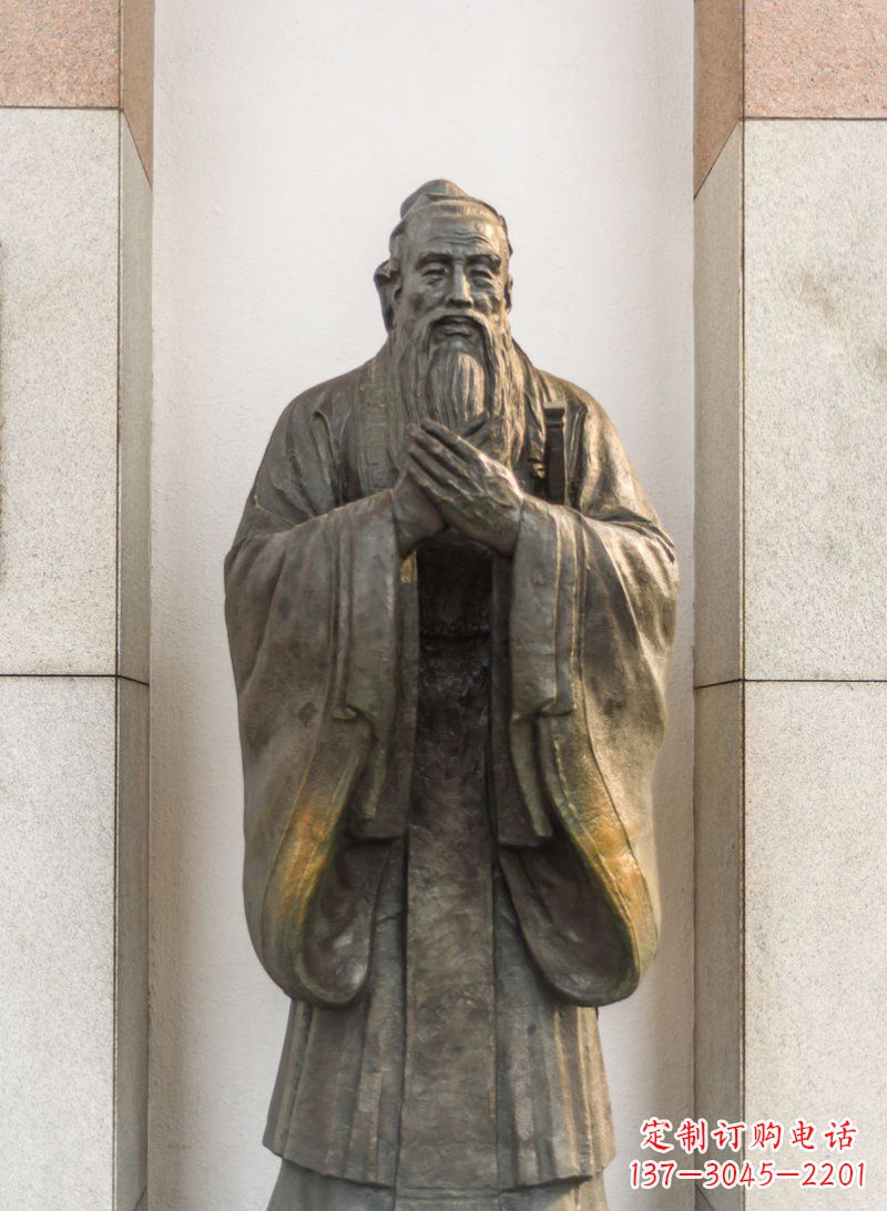 武汉校园孔子名人铜雕