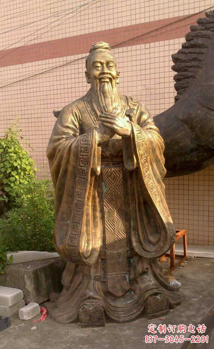 武汉校园孔子像人物铜雕