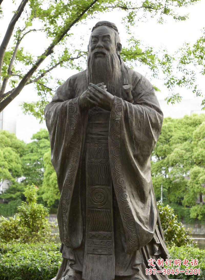 武汉校园孔子行教像铜雕 (2)