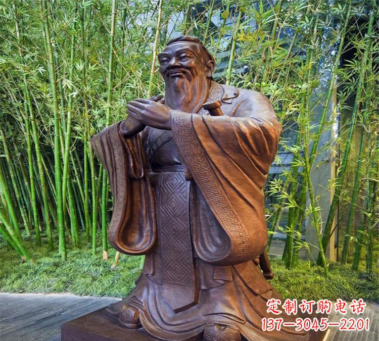 武汉校园孔子行教像铜雕