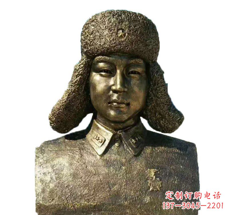 武汉校园雷锋头像铜雕