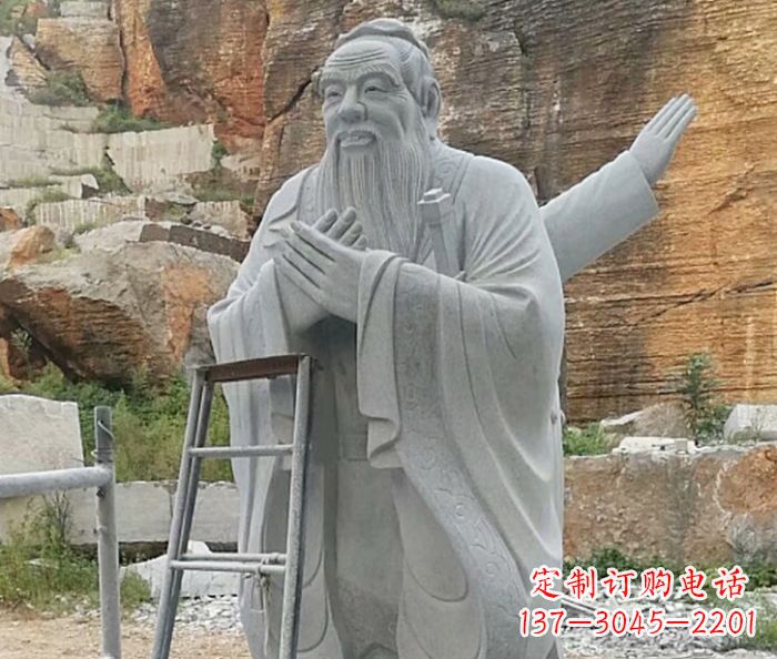 武汉校园人物大理石孔子石雕
