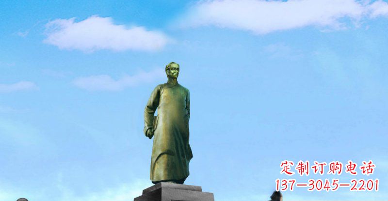 武汉校园朱自清近代名人铜雕