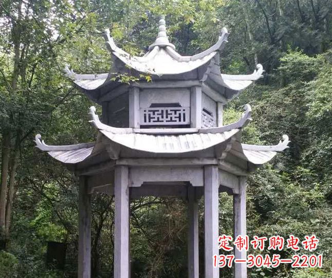 武汉园林仿古石凉亭景观石雕 (3)