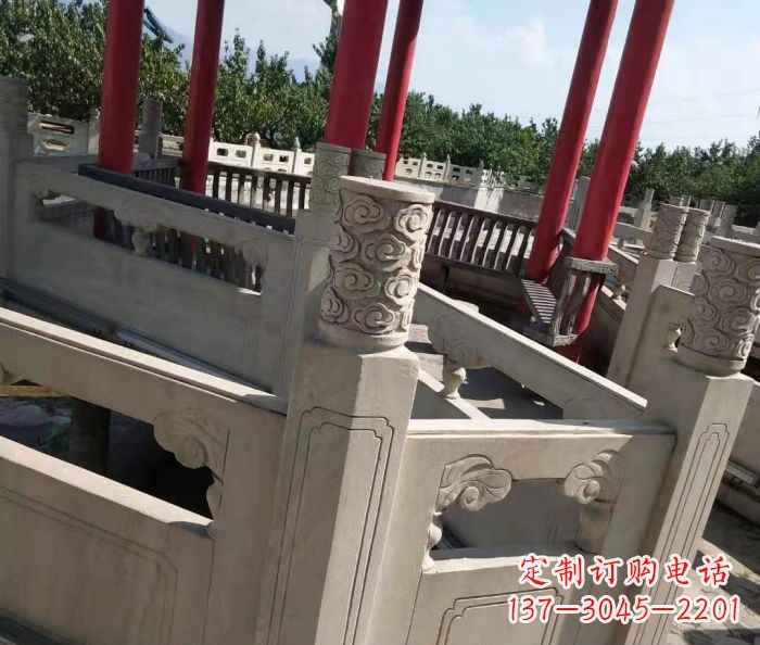 武汉园林景观大理石桥栏板石雕 (3)