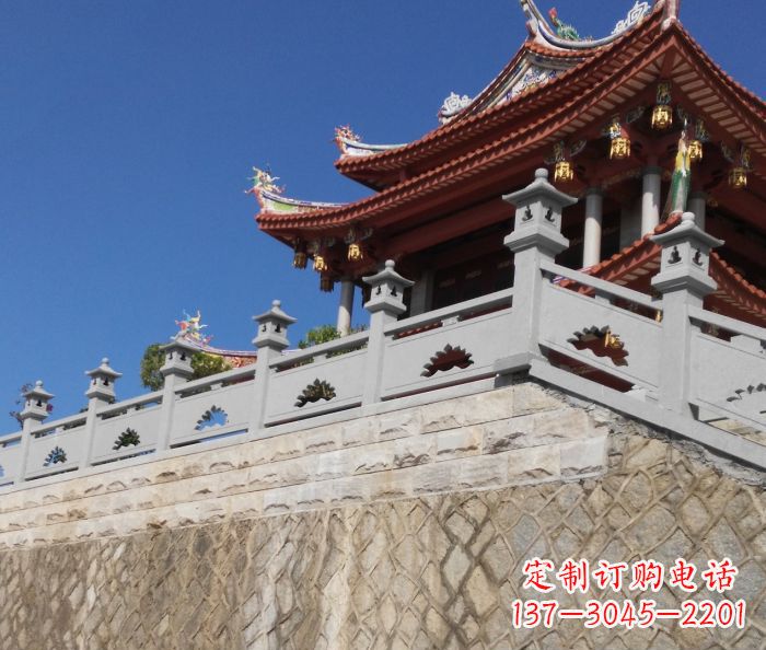 武汉园林景观大理石镂空莲花石栏板